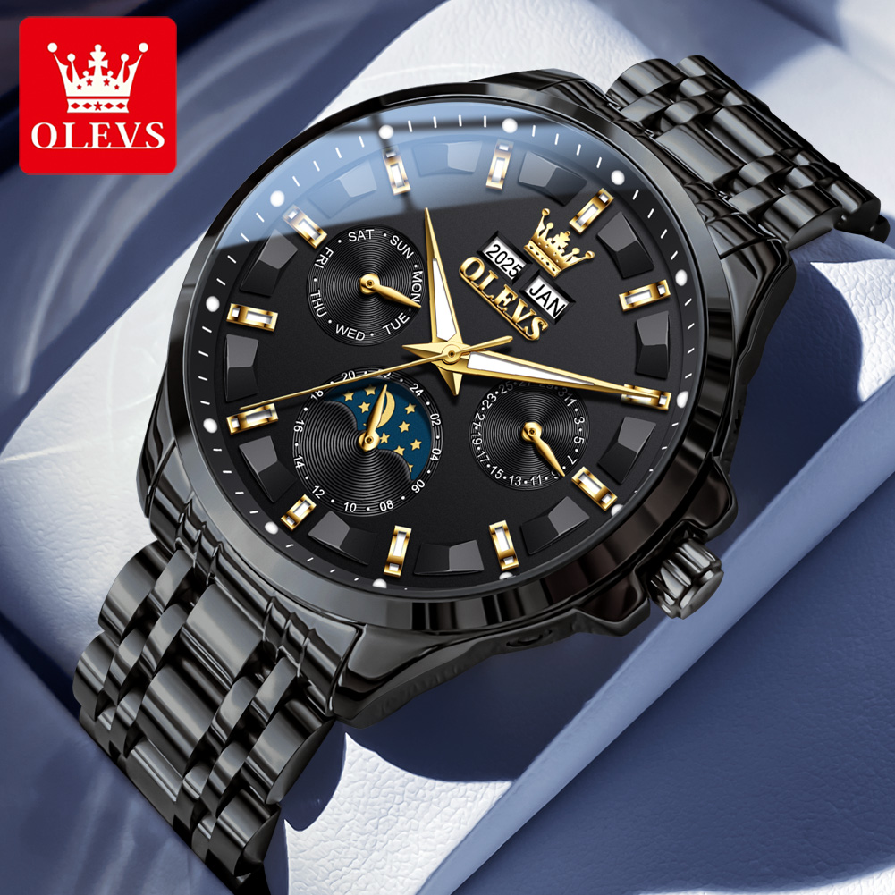 Luxury Watch Moon Phase - OLEVS 7070 Automatic Watch Men Moon