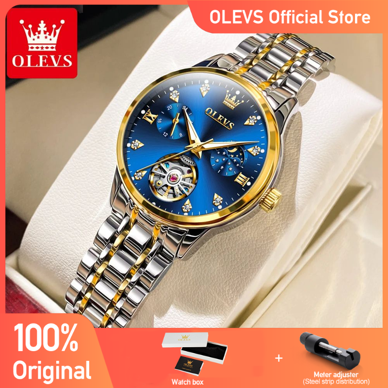 Luxury Watch Moon Phase - OLEVS Women's Watches Luxury Tourbillon Style