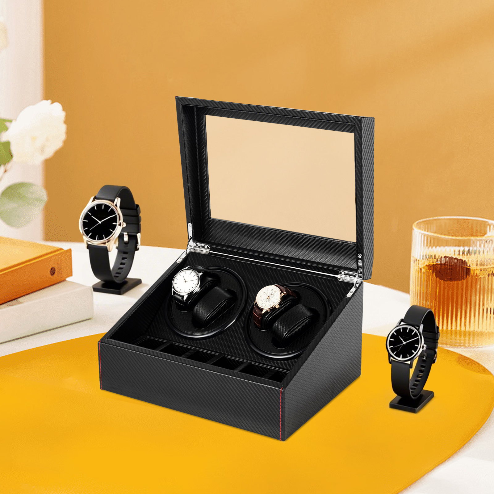 Quiet Luxury Watch Men - BYMAOCAR 4+6 Watch Winder, Luxury Automatic