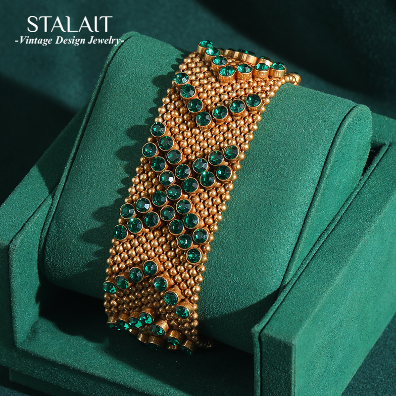 Vintage Green Rhinestone Brace - Luxury Watch In Dubai recension och pris