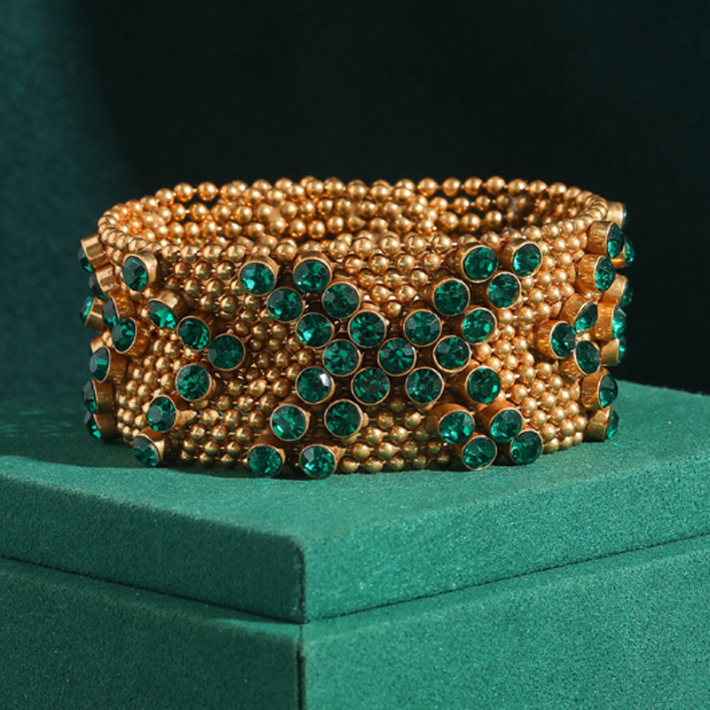 Vintage Green Rhinestone Brace - Luxury Watch In Dubai recension och pris