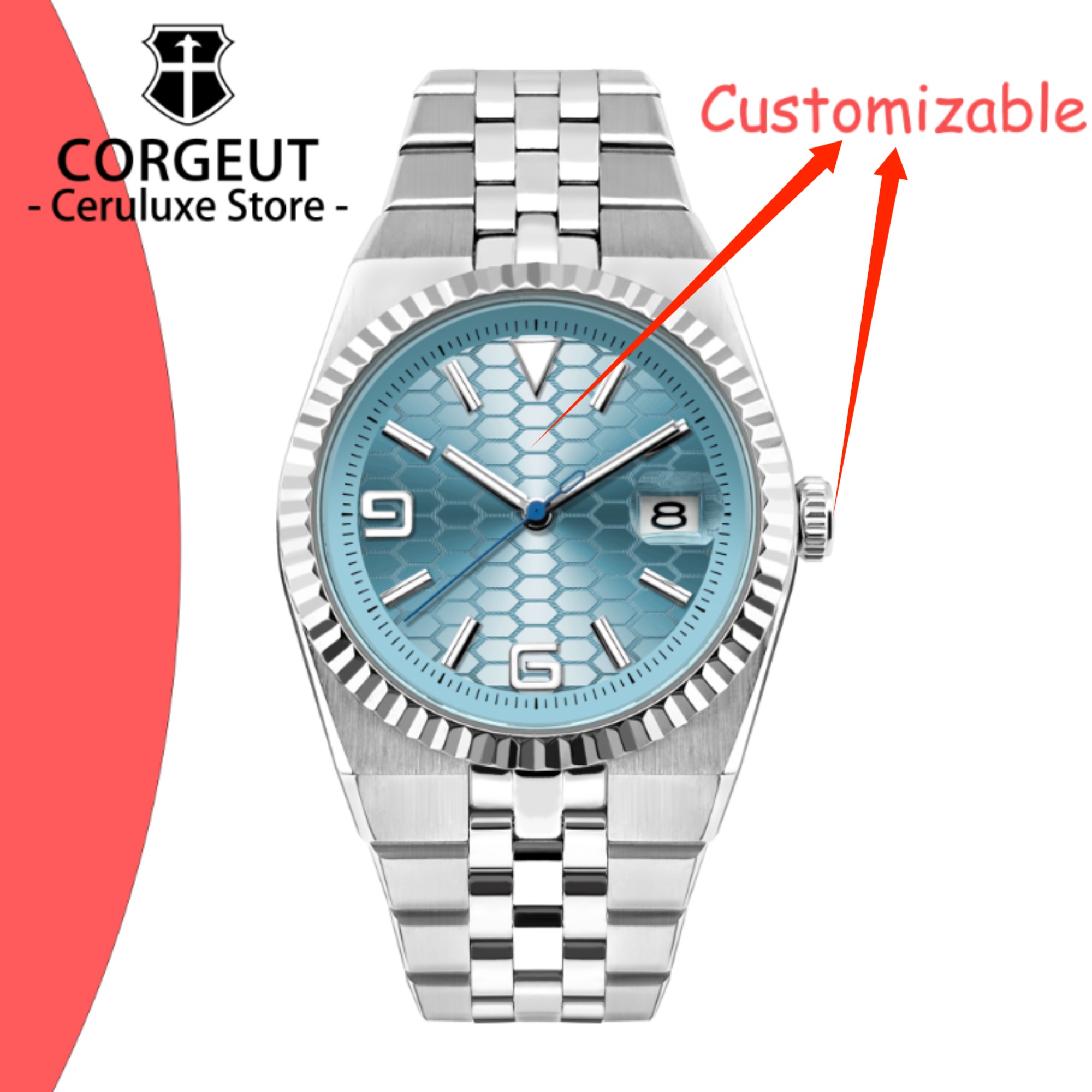 CUSTOM Logo Diy 40mm NH35 Mech - Luxury Watch Strap recension och pris