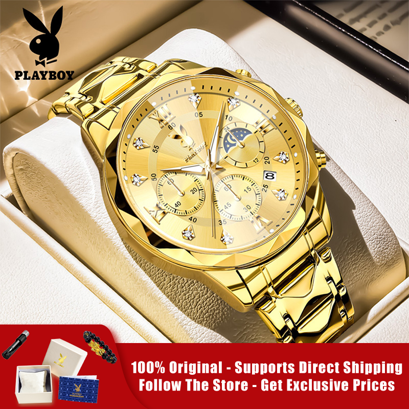PLAYBOY 3088 Brand original au - Luxury Watch Moon Phase recension och pris