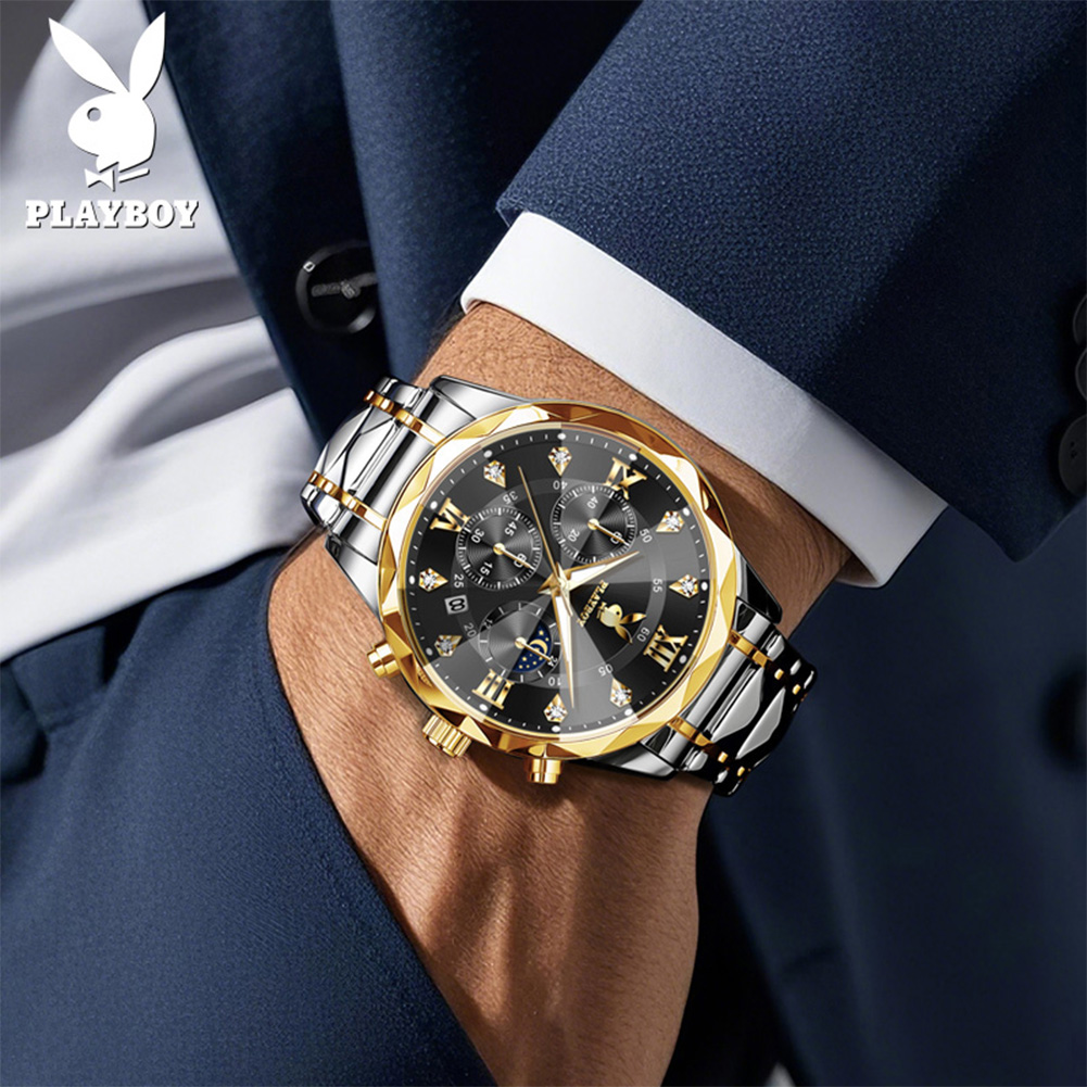 PLAYBOY 3088 Brand original au - Luxury Watch Moon Phase recension och pris