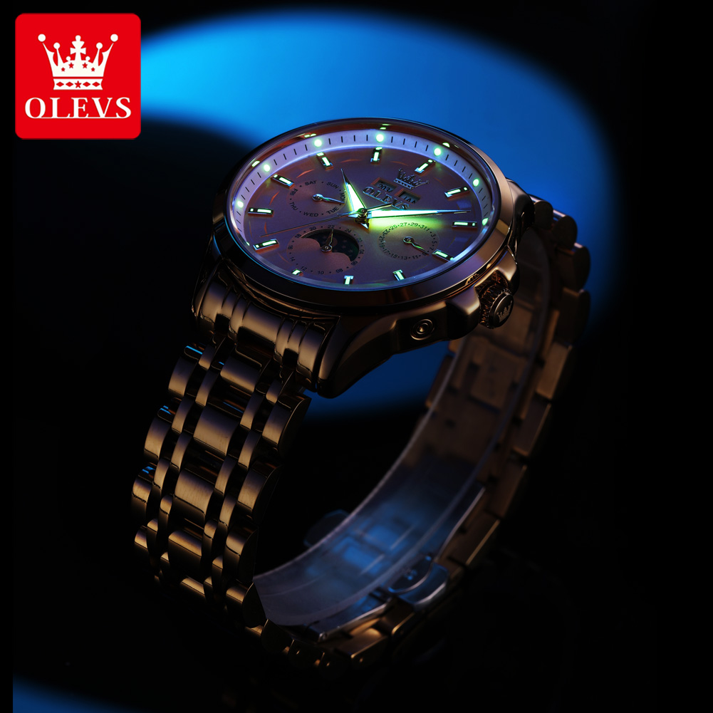OLEVS 7070 Automatic Watch Men - Luxury Watch Moon Phase recension och pris