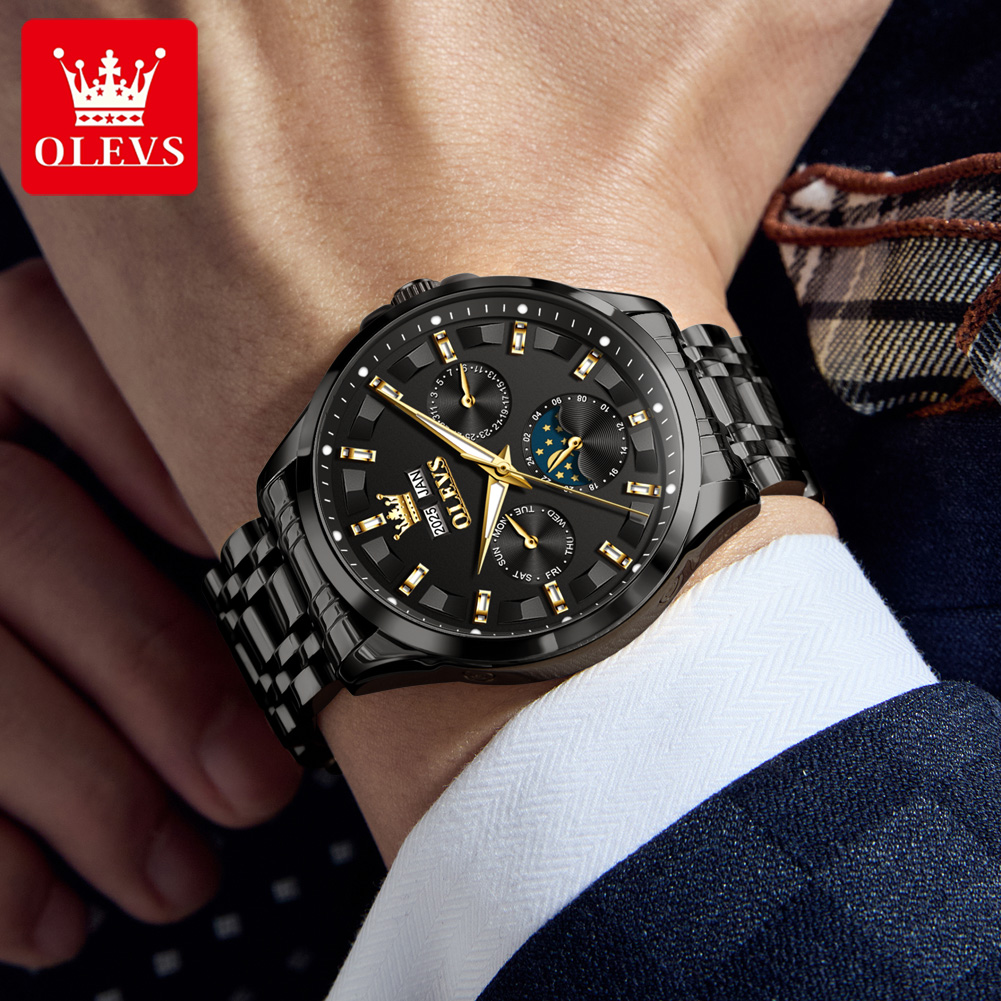 OLEVS 7070 Automatic Watch Men - Luxury Watch Moon Phase recension och pris