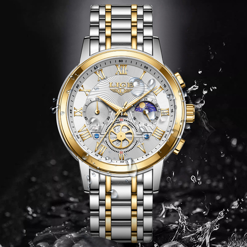 LIGE Ladies Watches Top Brand  - Luxury Watch Moon Phase recension och pris