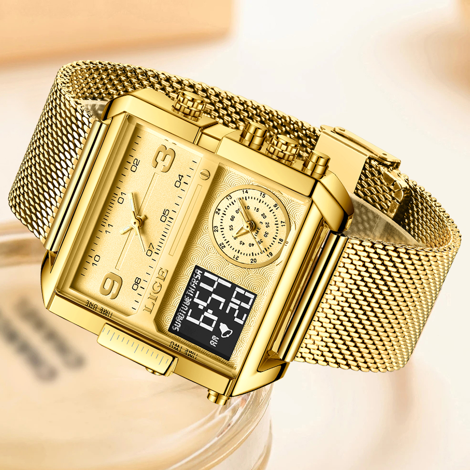 LIGE 2026 Fashion Dual Display - Luxury Watch Moon Phase recension och pris