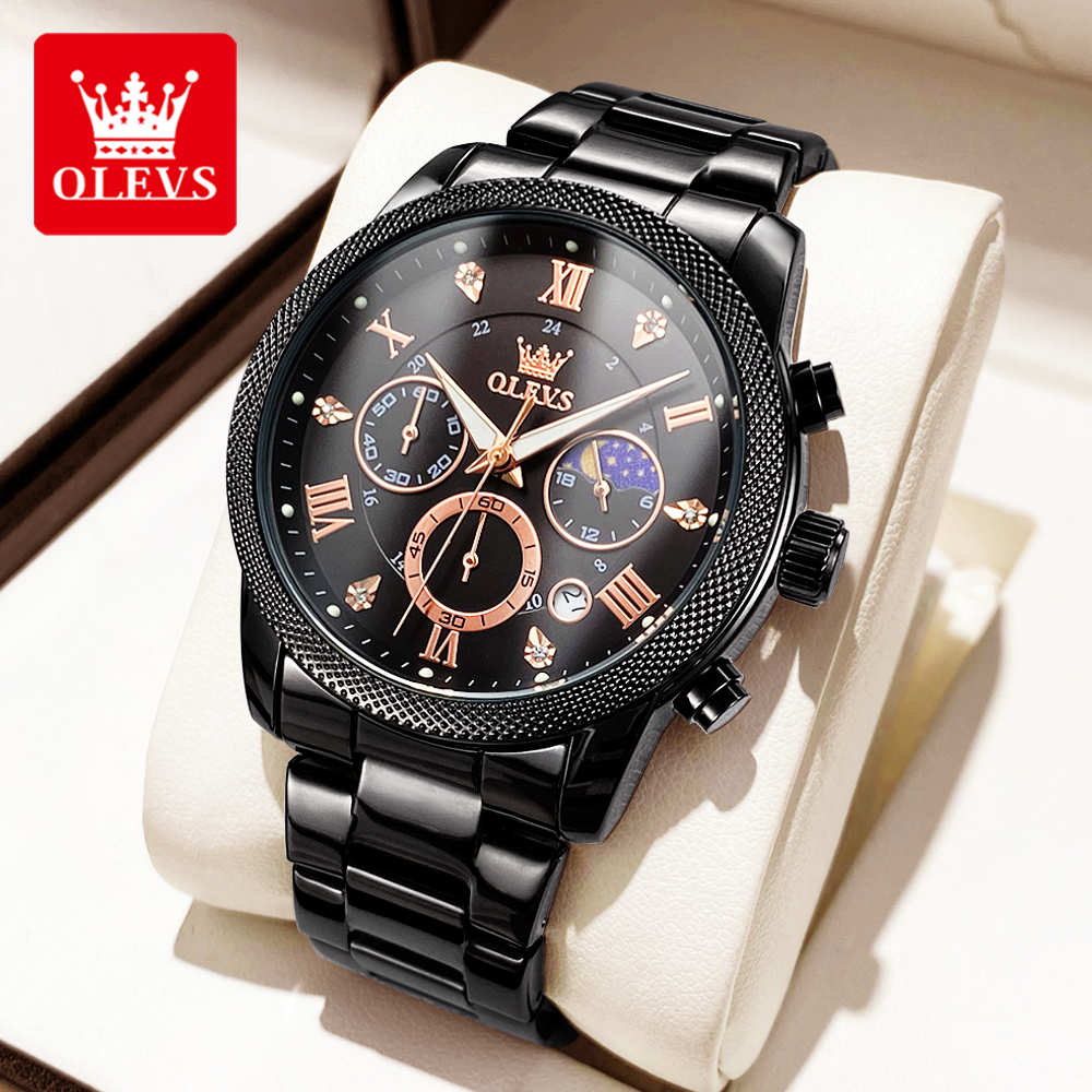 OLEVS Original Fashion Men's W - Luxury Watch Moon Phase recension och pris
