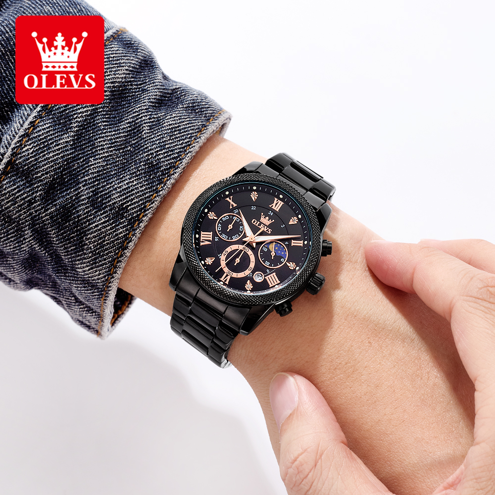 OLEVS Original Fashion Men's W - Luxury Watch Moon Phase recension och pris
