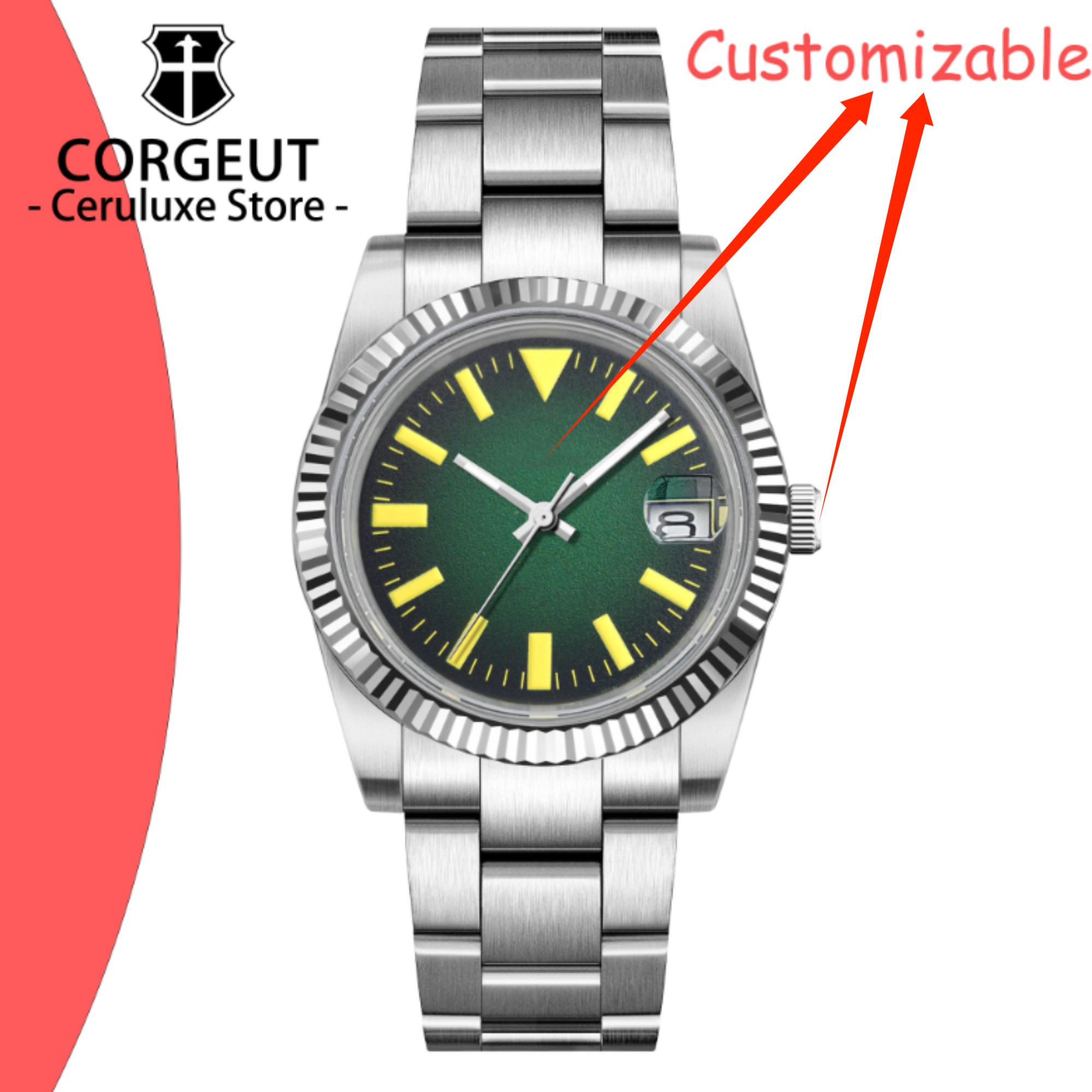 Custom Logo 36/39mm New NH35 A - Luxury Watch Strap recension och pris