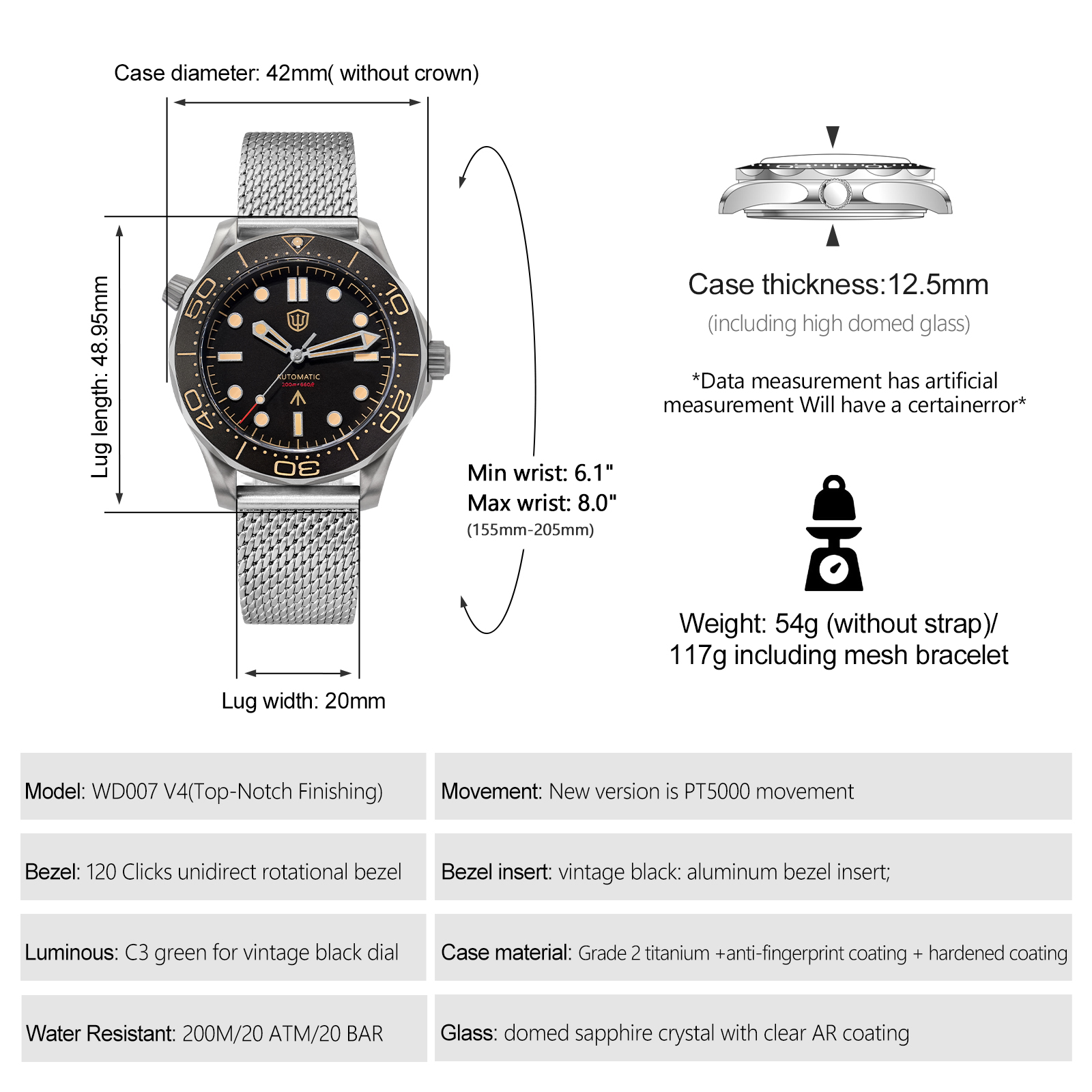 Watchdives WD007 V4 Automatic  - Luxury Watch Strap recension och pris