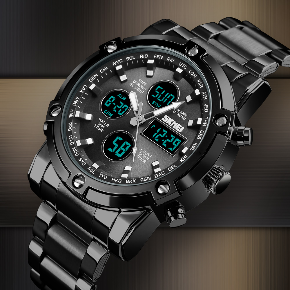 Skmei 1389  Men Three Time Qua - Minute Repeater Watch recension och pris