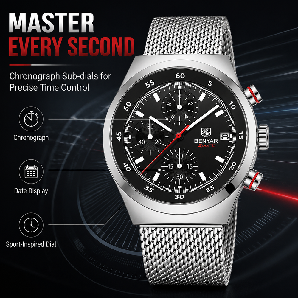 BENYAR Top Luxury Brand Men's  - Luxury Watch Strap recension och pris